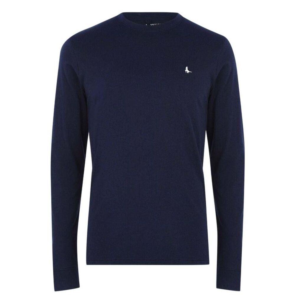 Jack Wills Mens Sandleford Crew Neck Long-Sleeved T-Shirt / Navy